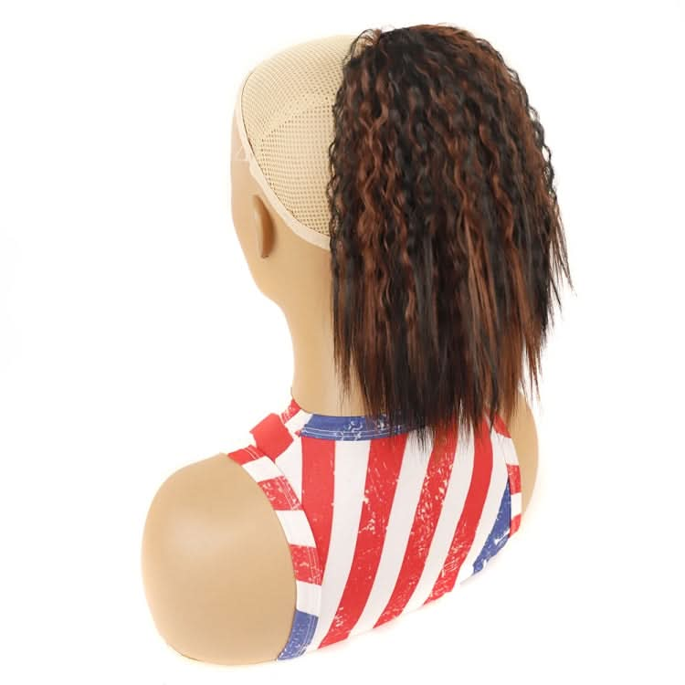 LS868 Drawstring Fixed Corn Perm Curly Wig Fluffy Short Ponytail Wigs Reluova