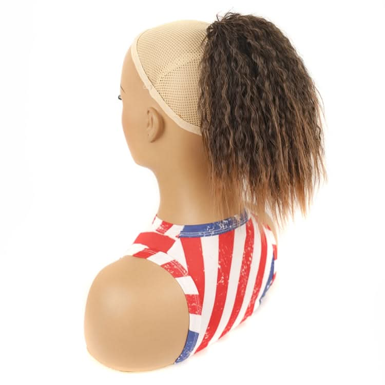 LS868 Drawstring Fixed Corn Perm Curly Wig Fluffy Short Ponytail Wigs Reluova