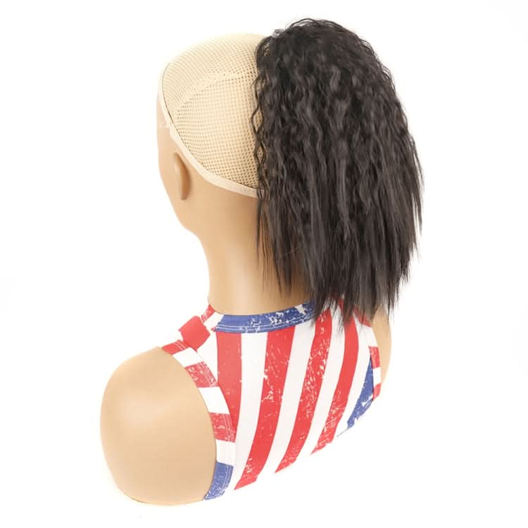 LS868 Drawstring Fixed Corn Perm Curly Wig Fluffy Short Ponytail Wigs Reluova