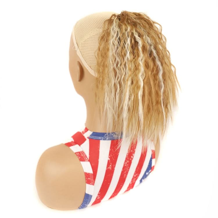 LS868 Drawstring Fixed Corn Perm Curly Wig Fluffy Short Ponytail Wigs Reluova