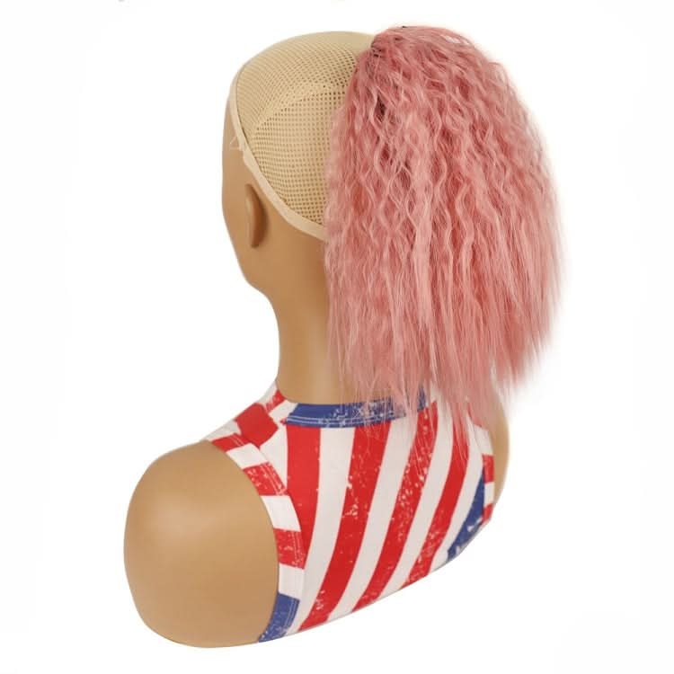 LS868 Drawstring Fixed Corn Perm Curly Wig Fluffy Short Ponytail Wigs Reluova