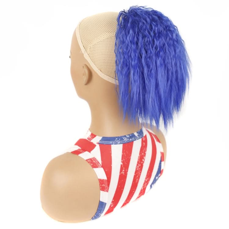 LS868 Drawstring Fixed Corn Perm Curly Wig Fluffy Short Ponytail Wigs Reluova