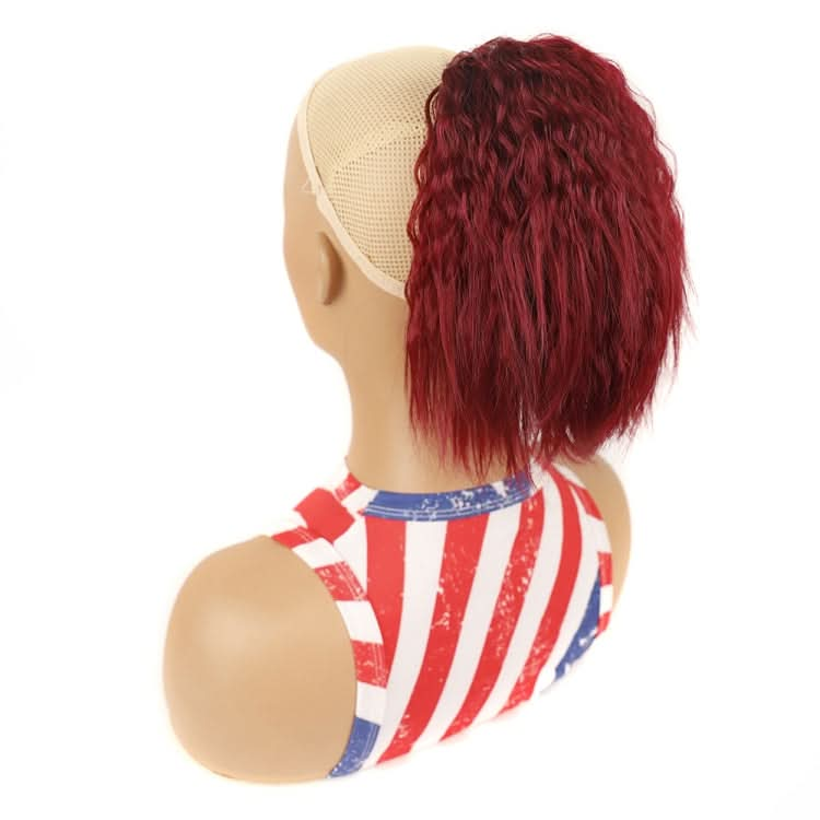 LS868 Drawstring Fixed Corn Perm Curly Wig Fluffy Short Ponytail Wigs Reluova