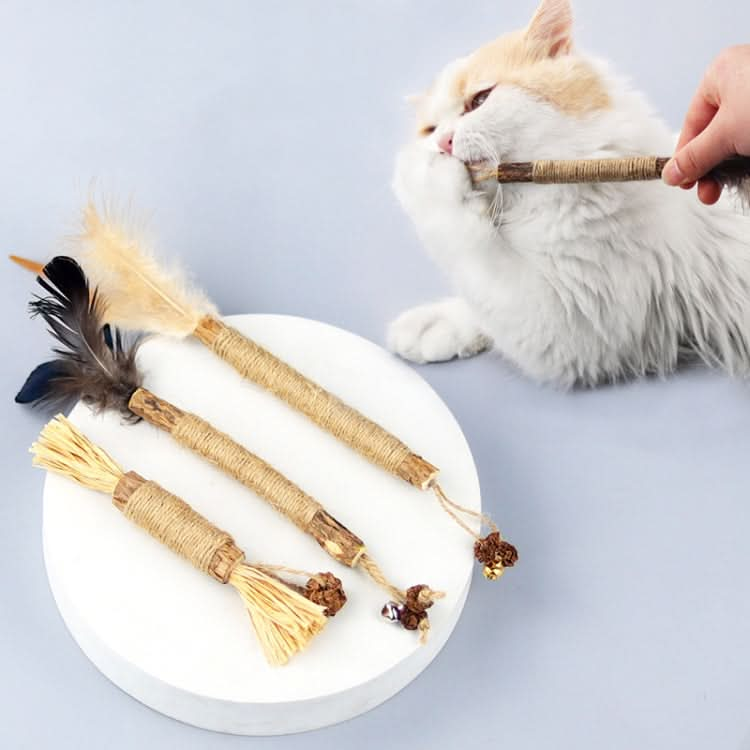 Cat Teething Stick Toy Teeth Cleaning Catnip Teasing Stick - Reluova