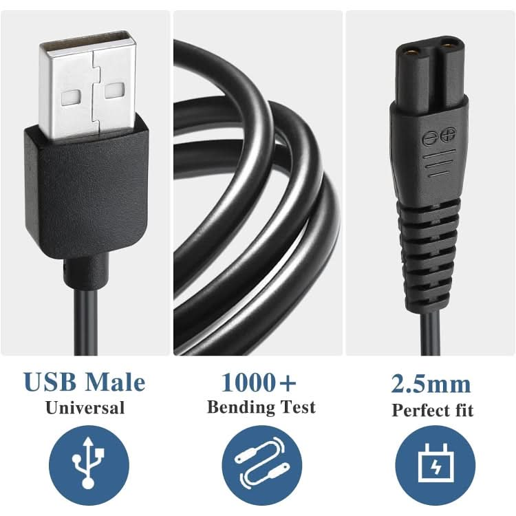 For Xiaomi Mijia MJTXD01SKS Electric Shaver USB Charging Cable Power ,Spce: Reluova