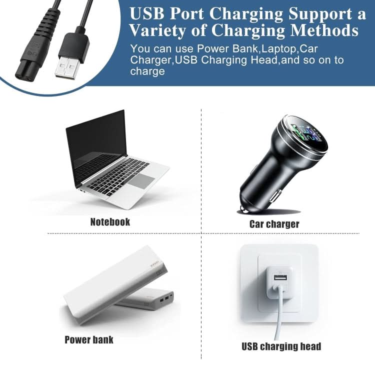 For Xiaomi Mijia MJTXD01SKS Electric Shaver USB Charging Cable Power ,Spce: Reluova