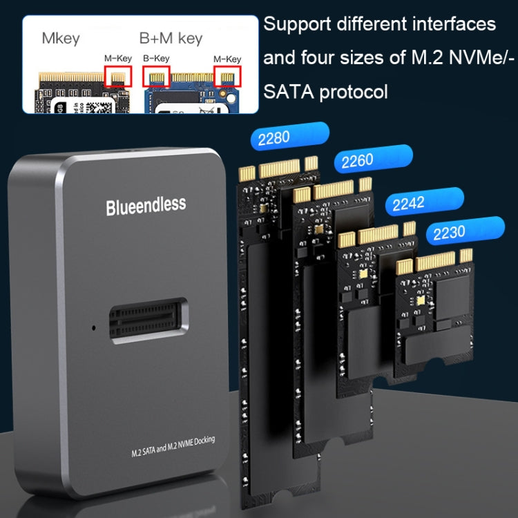 Blueendless SD03 M.2 SATA/NVME Dual Protocol Solid-State Hard Disk Base