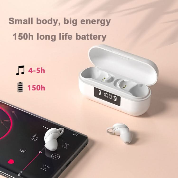 X999 Mini Wireless Noise Cancelling With Digital Display Charging Bin Bluetooth Headset