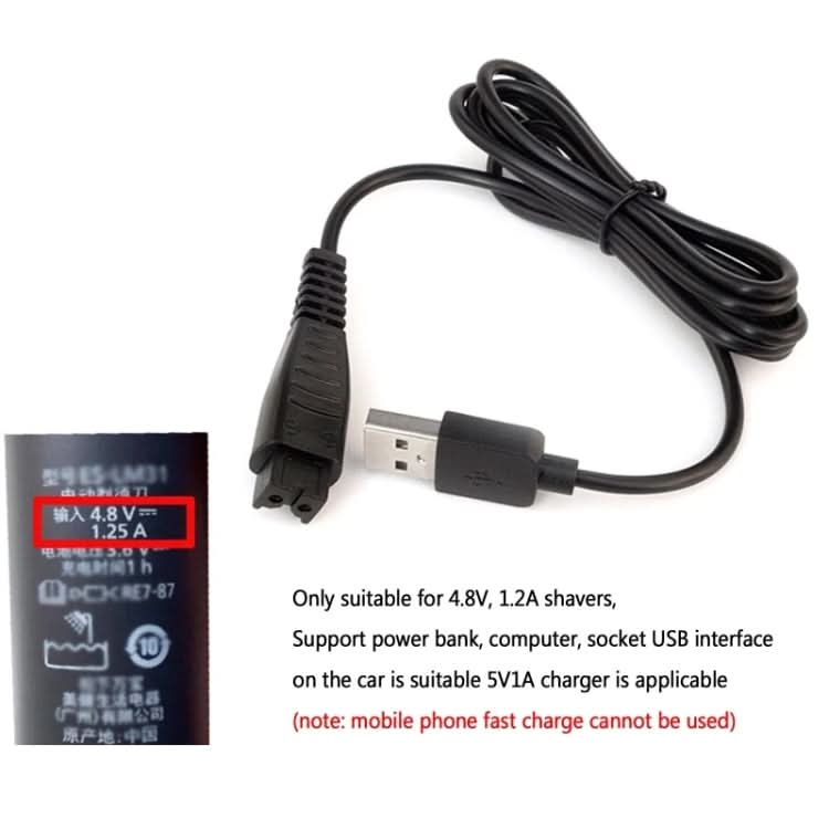 3pcs 4.8V 1.25A USB Charging Cable for Panasonic Electric Shaver ES-LM31 ES-PLM3B-Reluova