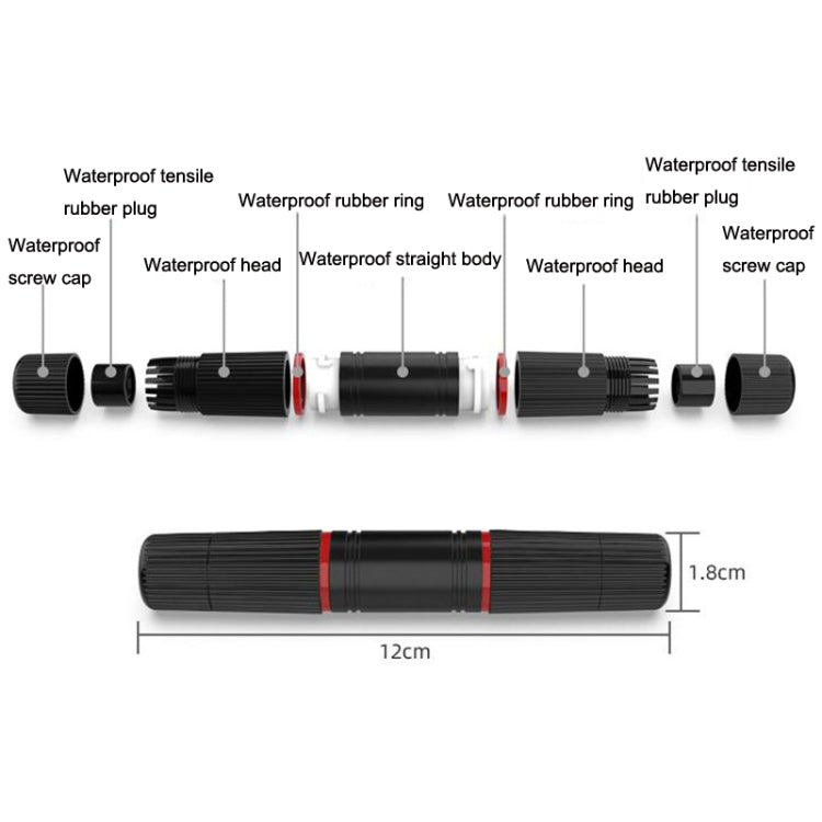 YM-8821 Pre-built Network Connectors Outdoor Waterproof Network Cable Extension Double Pass Head