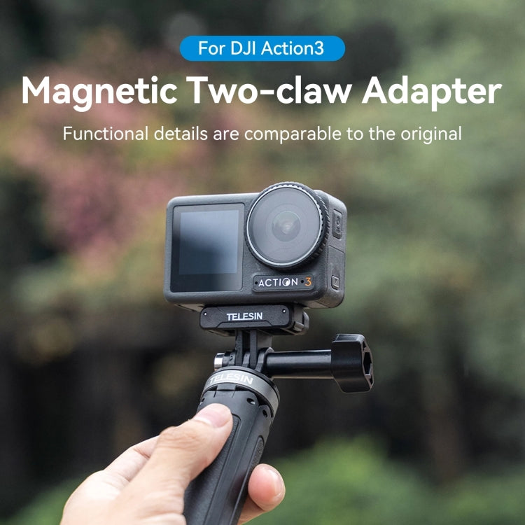 For DJI OSMO Action 3 TELESIN Magnetic Two Claw Adapter Action Camera Accessories My Store