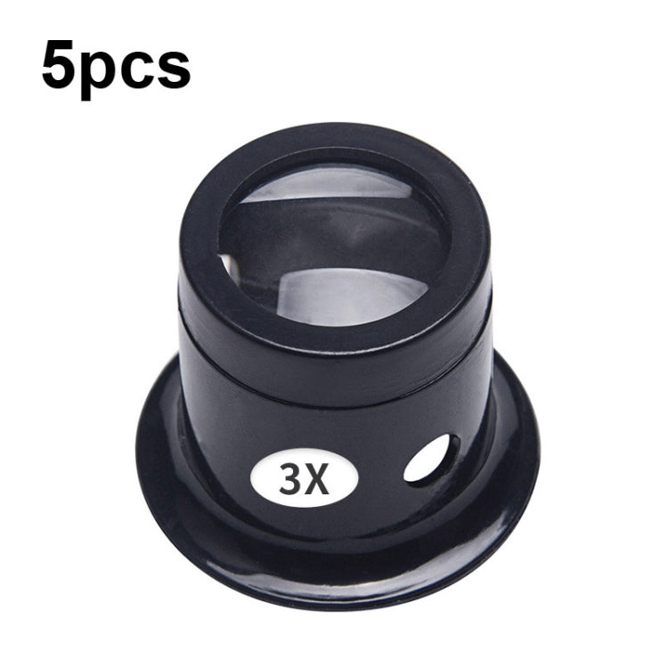 5pcs Eyepiece Magnifier Glass Lens Eyepiece Type Repair Magnifier, Times: