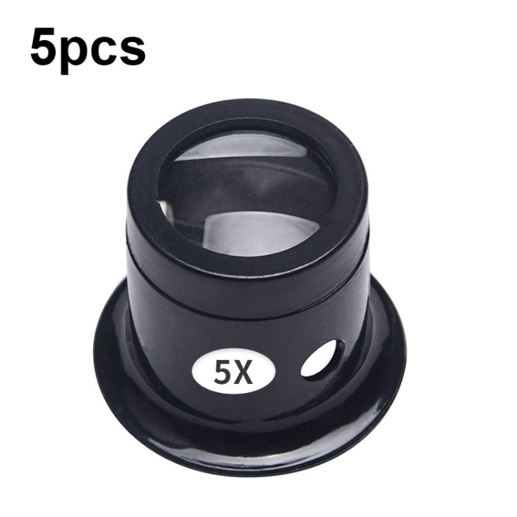 5pcs Eyepiece Magnifier Glass Lens Eyepiece Type Repair Magnifier, Times: