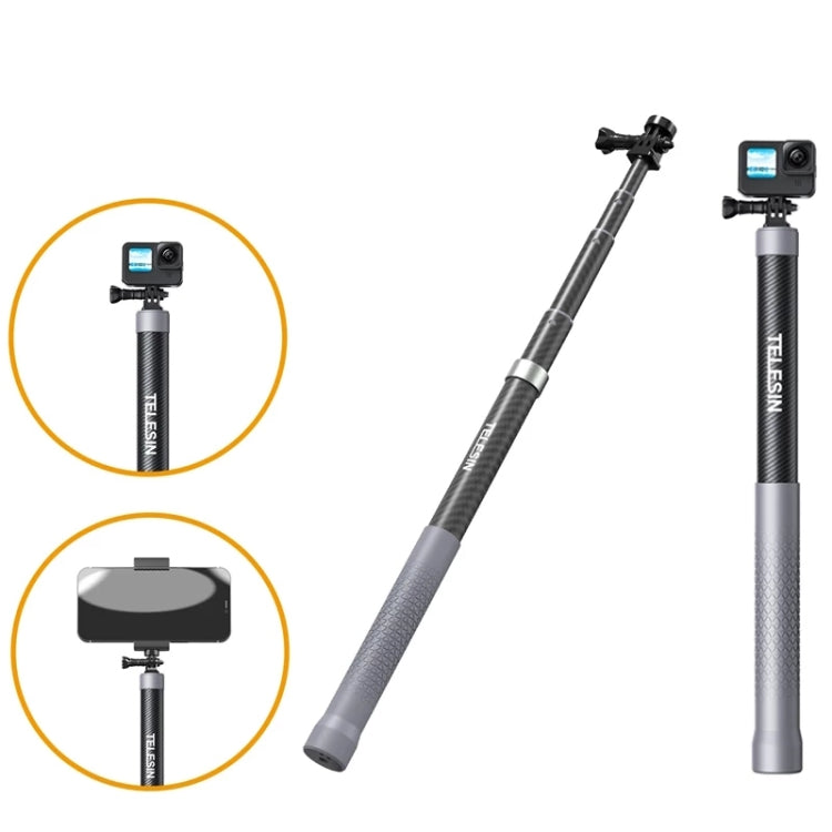 TELESIN 1.2m Carbon Fiber Monopod Selfie Stick With 1/4 Screw For Action Cameras My Store