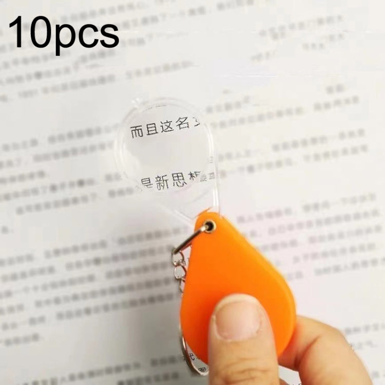 10pcs 10XFold Portable Home Students And Elderly People Hold HD Mini Magnifier Keychain