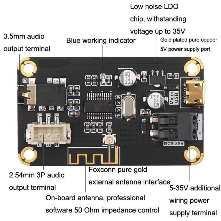 AS1711BT MP3 Bluetooth4.2  Decoding Board DIY Speaker Power Amplifier Board Non-destructive Vehicle Audio Receiver Module My Store