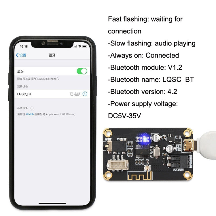 AS1711BT MP3 Bluetooth4.2  Decoding Board DIY Speaker Power Amplifier Board Non-destructive Vehicle Audio Receiver Module My Store