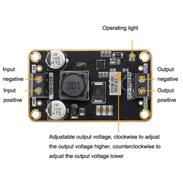 DC-DC Adjustable Step-Down Power Module 3V-32V To 3-36V 72W Stereotype Board Reluova