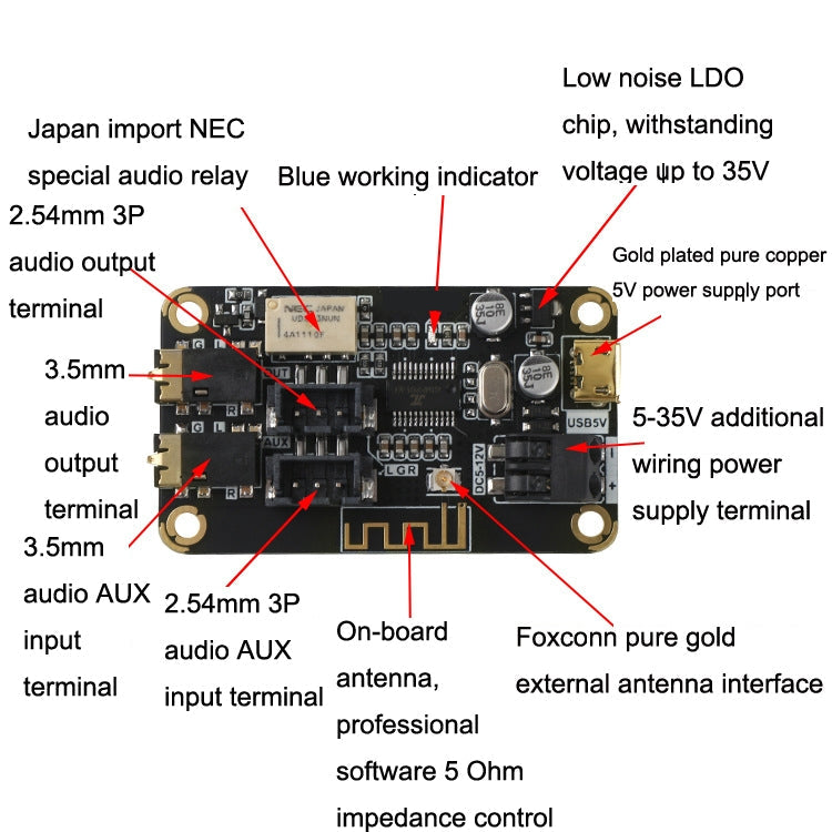 AS1711BTSE Bluetooth Decoding Board DIY Speaker MP3 Stereo Audio Receiver Module For AUX Input My Store