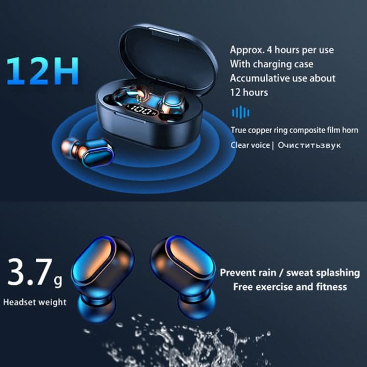 E7s Digital Sports Waterproof TWS Bluetooth 5.0 In-Ear Headphones