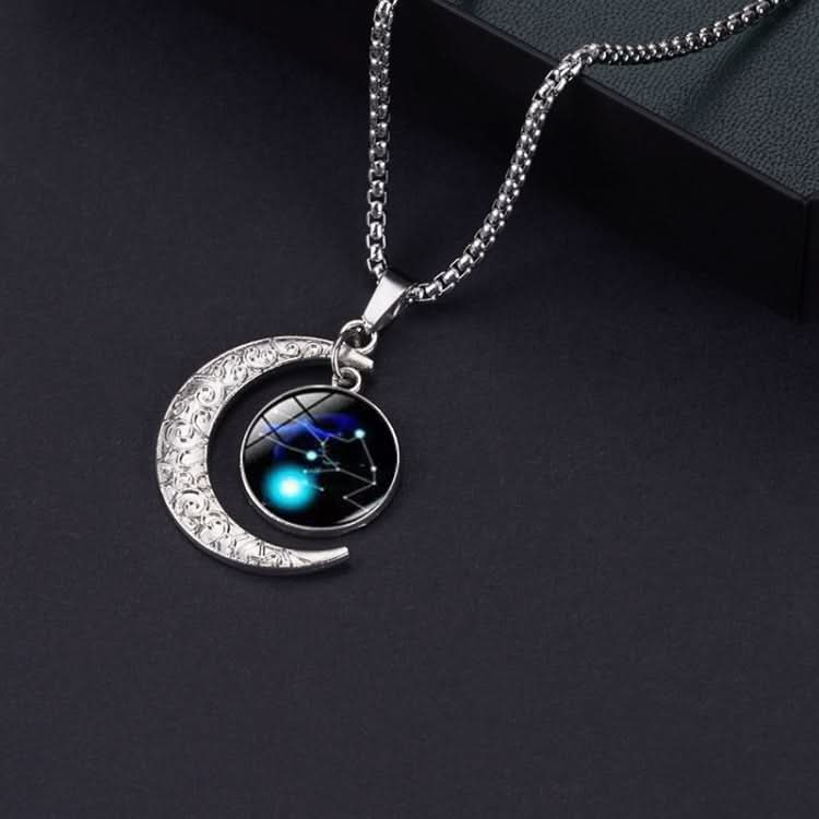 Luminous Zodiac Moon Titanium Steel Necklace Personalized Moon Pendant Reluova