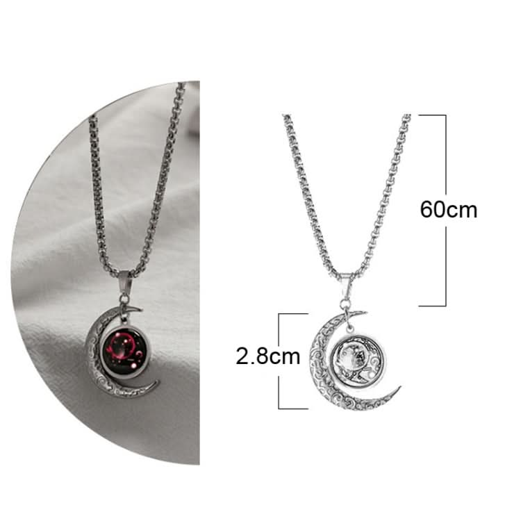 Luminous Zodiac Moon Titanium Steel Necklace Personalized Moon Pendant Reluova