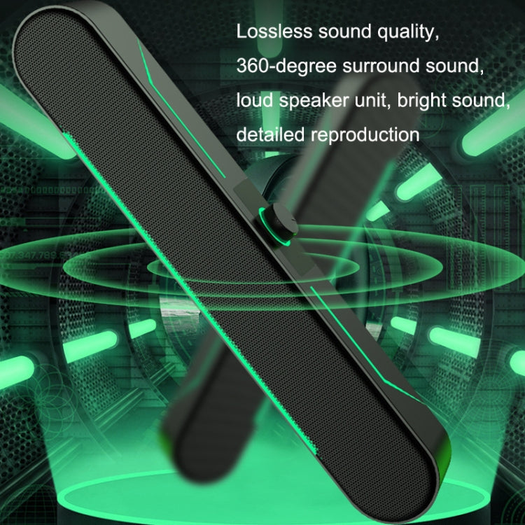 LED Luminous HIFI Stereo Computer Speakers Long Gaming Wired Audio My Store