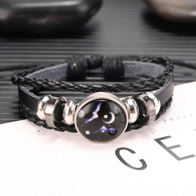 Twelve Constellations Multilayer Beaded Cowhide Bracelet, Style: Virgo Ordinary Reluova