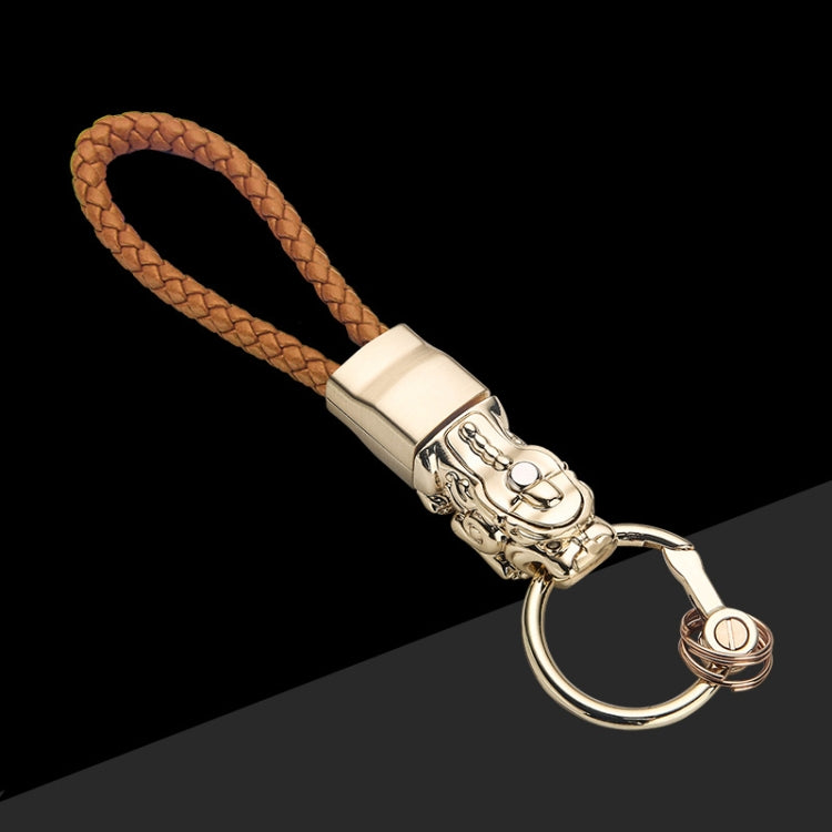 Braided Leather Rope Brave Troops Keychain With LED Light Metal Pendant ÎҵÄÉ̵ê