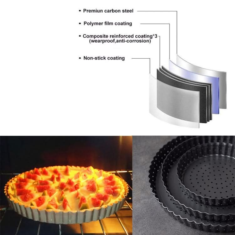 BM1075 Perforated Pizza Pan Kitchen Carbon Steel Non-stick Fruit Pie Mould Bakeware Reluova