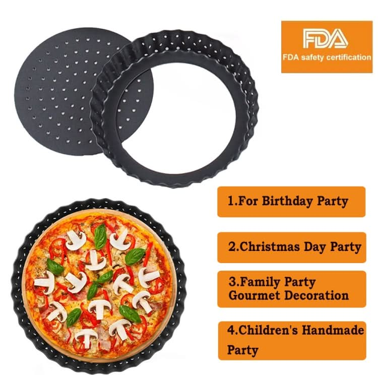 BM1075 Perforated Pizza Pan Kitchen Carbon Steel Non-stick Fruit Pie Mould Bakeware Reluova