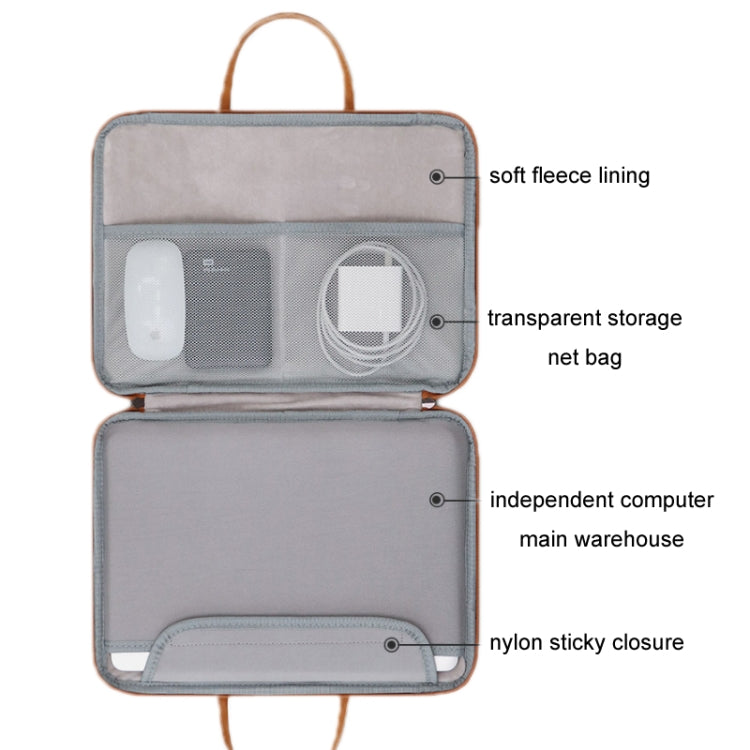 Baona Leather Fully Open Portable Waterproof Computer Bag