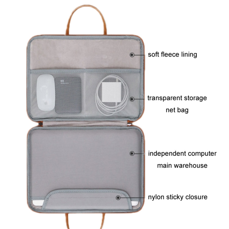 Baona Leather Fully Open Portable Waterproof Computer Bag My Store