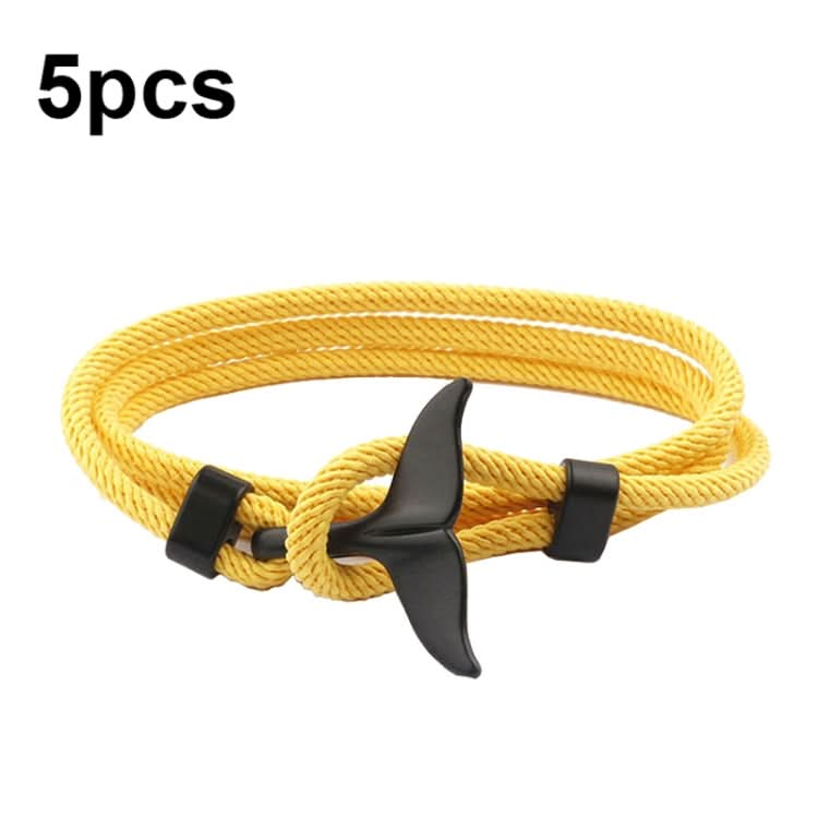 5pcs Whale Tail Braided Hand Rope Double Live Buckle Adjustable Bracelet-Reluova