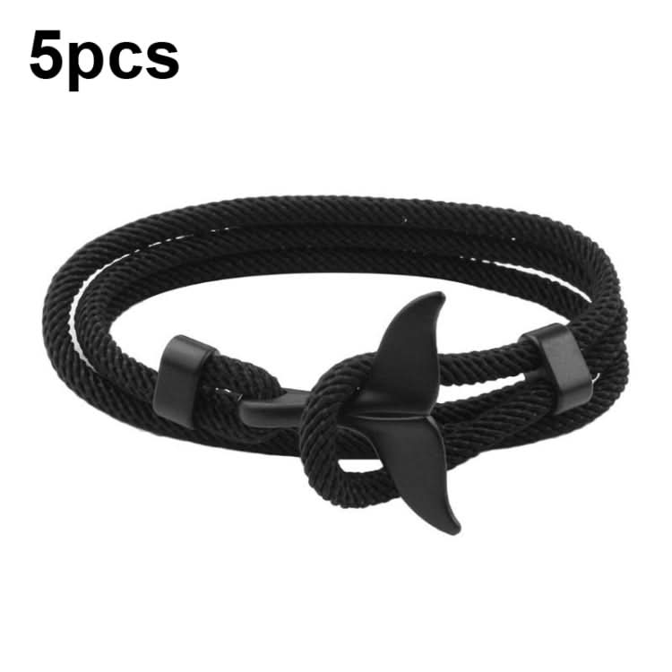 5pcs Whale Tail Braided Hand Rope Double Live Buckle Adjustable Bracelet-Reluova