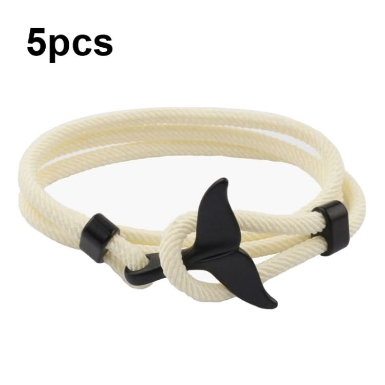 5pcs Whale Tail Braided Hand Rope Double Live Buckle Adjustable Bracelet-Reluova