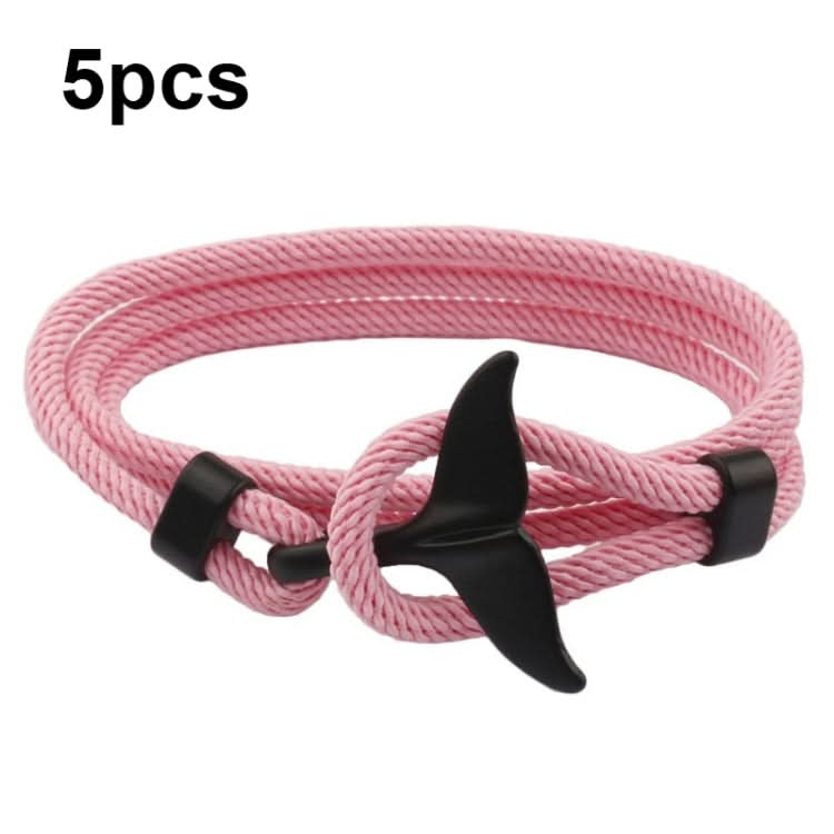 5pcs Whale Tail Braided Hand Rope Double Live Buckle Adjustable Bracelet-Reluova