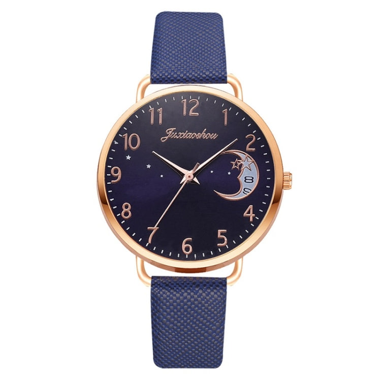 Ladies Moon Pattern Dial PU Strap Quartz Watch Reluova