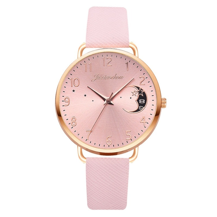 Ladies Moon Pattern Dial PU Strap Quartz Watch Reluova