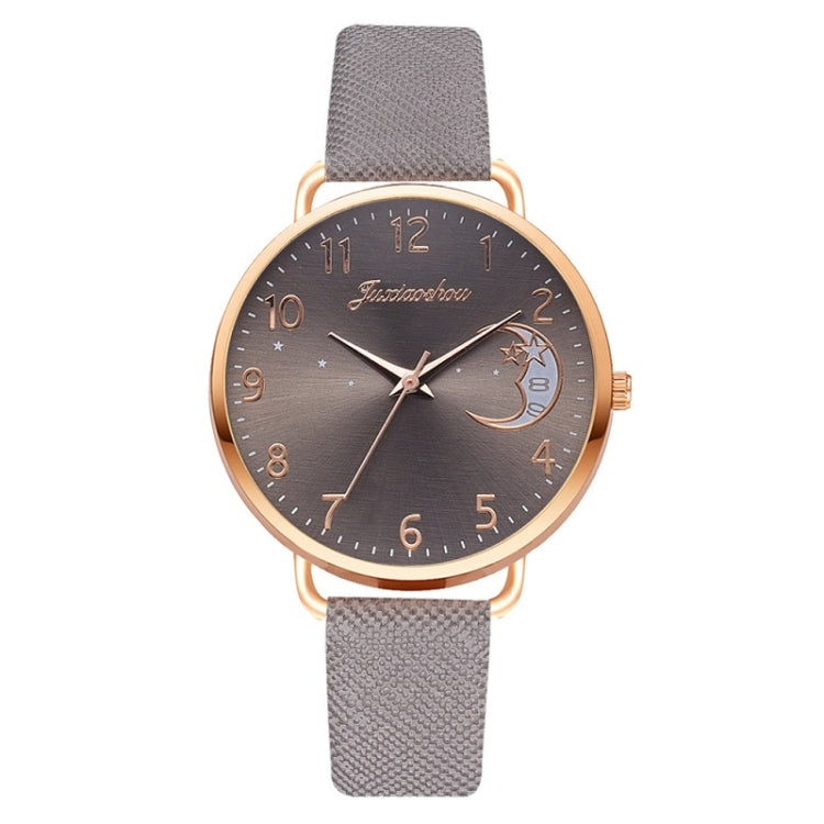 Ladies Moon Pattern Dial PU Strap Quartz Watch Reluova