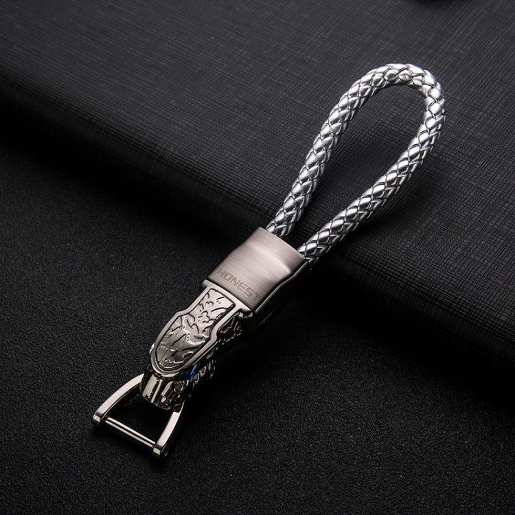 HONEST Diamond Encrusted Car Keychain Leather Cord Leopard Metal Keychain Pendant ÎҵÄÉ̵ê