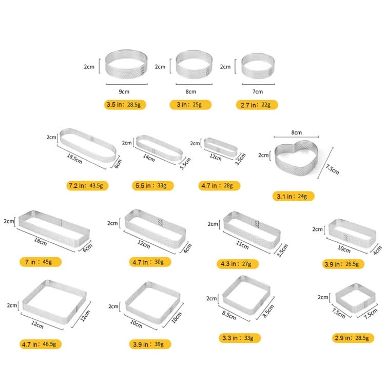 BN1006 Stainless Steel Mousse Circle Thickened Perforated Cake Mold DIY Baking Tools Reluova