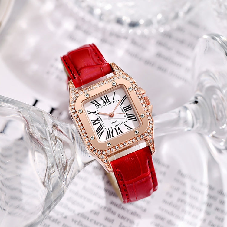 Women Fashion Tonneau Square Strap Quartz Watch