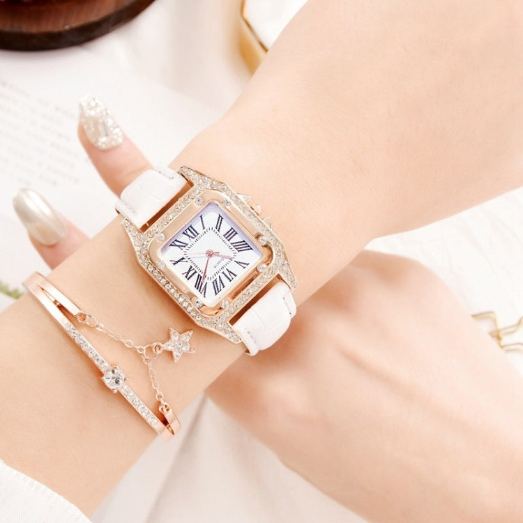 Women Fashion Tonneau Square Strap Quartz Watch