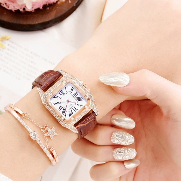 Women Fashion Tonneau Square Strap Quartz Watch