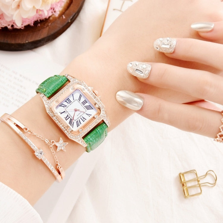 Women Fashion Tonneau Square Strap Quartz Watch