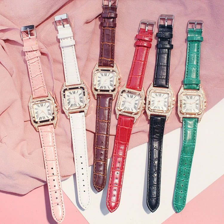 Women Fashion Tonneau Square Strap Quartz Watch