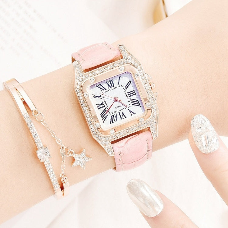 Women Fashion Tonneau Square Strap Quartz Watch