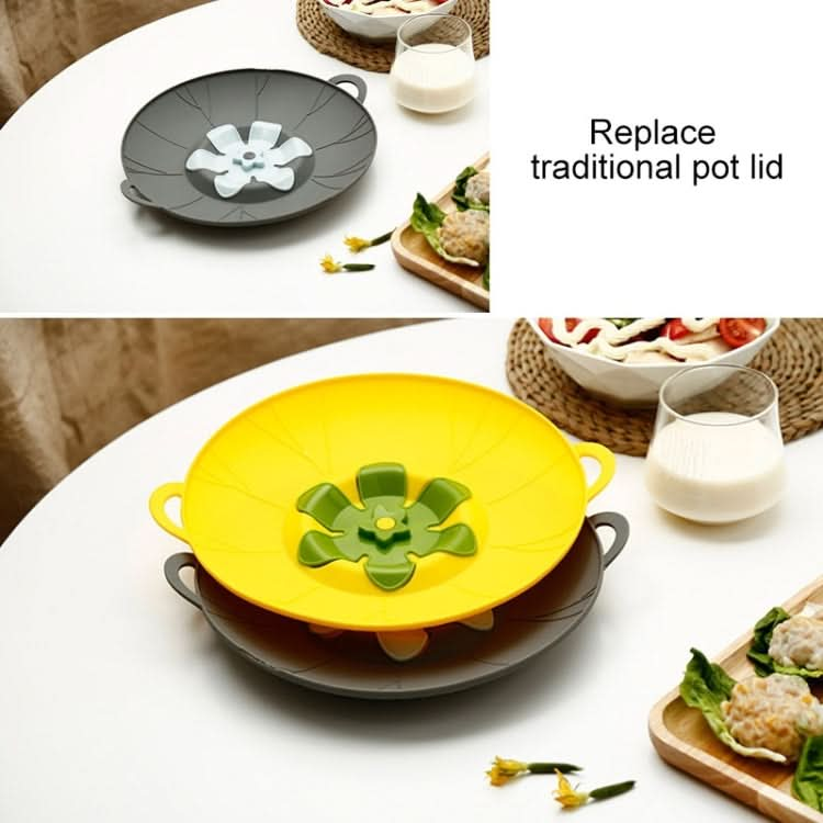 Silicone Flower Spill-proof Pot Lid Rotatable Pot Lid Kitchen Gadget, Size: Reluova