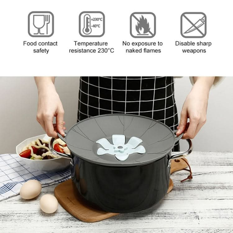 Silicone Flower Spill-proof Pot Lid Rotatable Pot Lid Kitchen Gadget, Size: Reluova